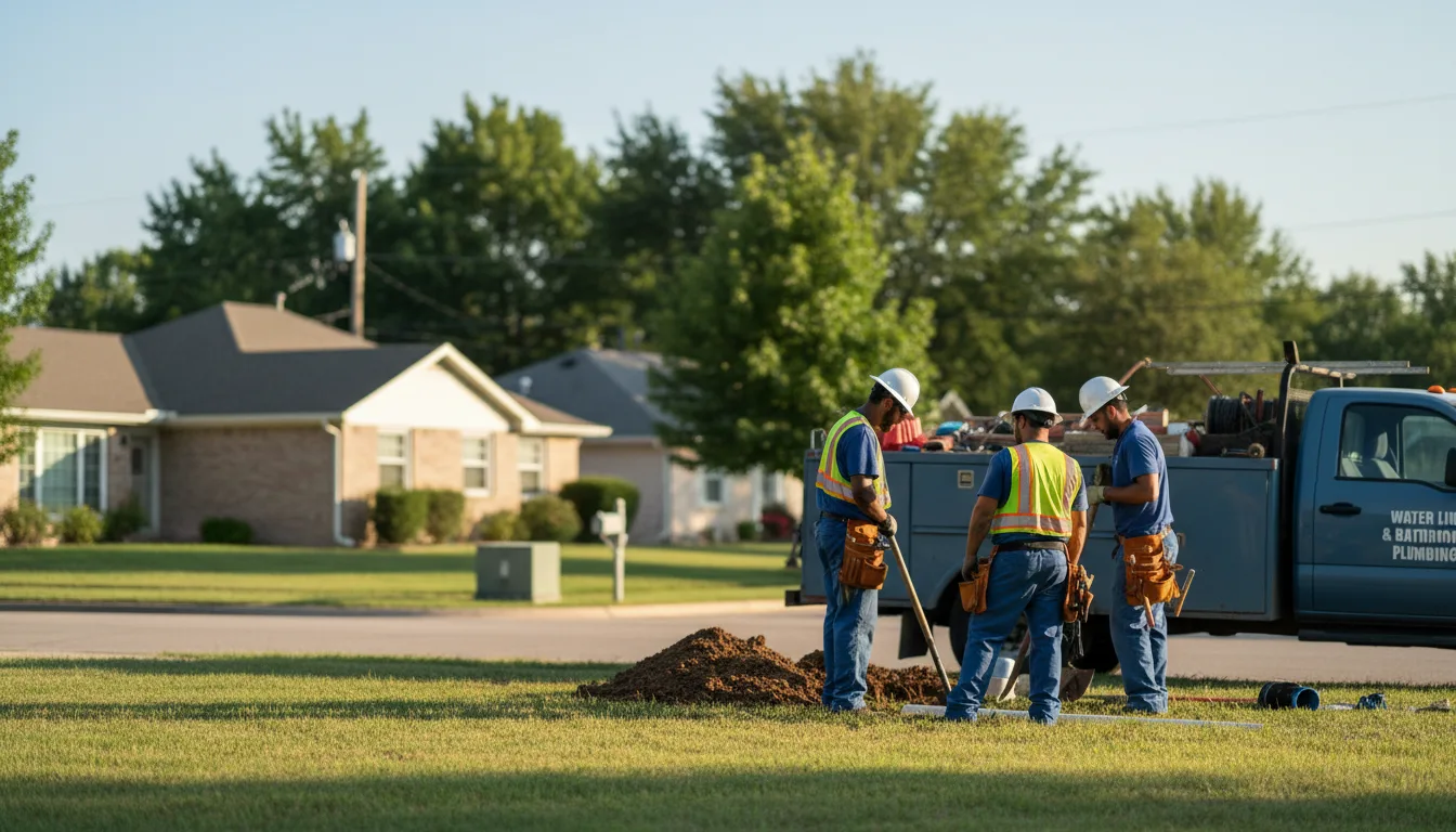 Residential water line and bathroom plumbing service in Lanagan, MO